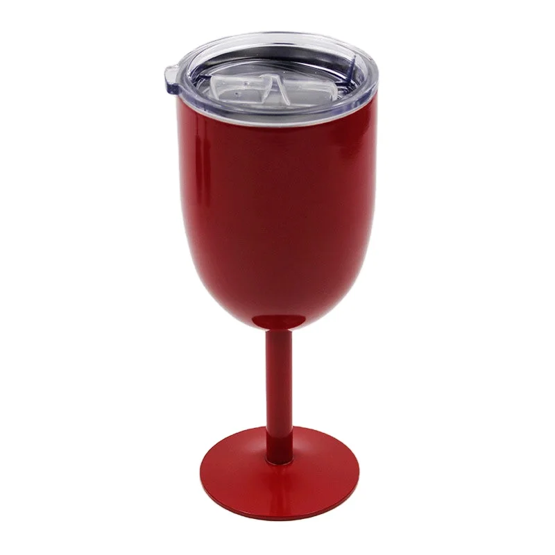 

Metal Vaccum Insulated Wine Goblets Stainless Steel Wine Cups With Lid