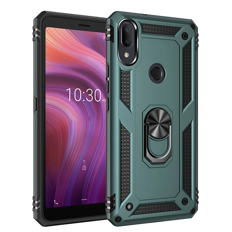 

Magnetic adsorption phone case for ALCATEL 3V 2019 Military Armor Mobile Phone case with ring holder