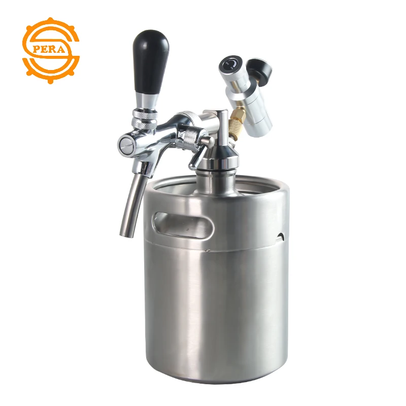 

2L 5L 10L Stainless Growler Mini Beer Keg With Dispenser Custom Logo, Silver