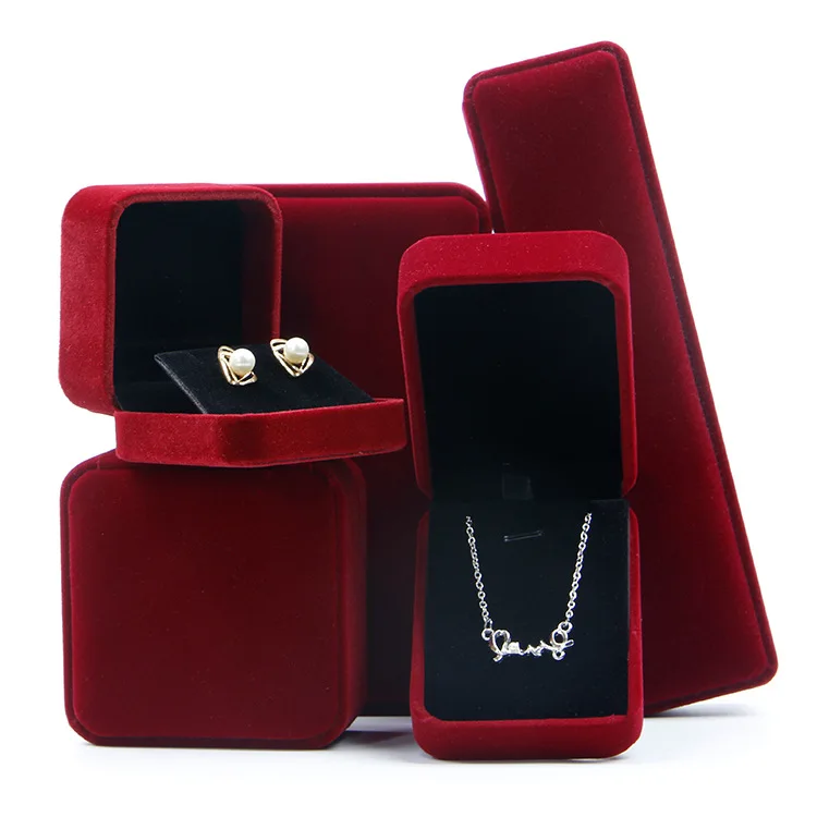 

Luxury Gift Grey Custom Made Velvet Jewelry Packaging Boxes For Jewelry Packing