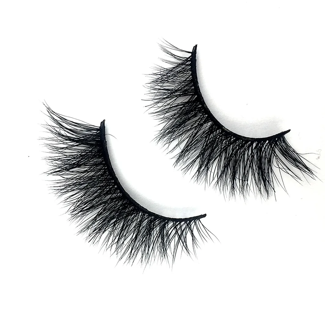 

100% Real 3D Mink False Eyelashes Custom Logo Packaging Box Private Label Mink lash 2019 Hot-sale, Natural black