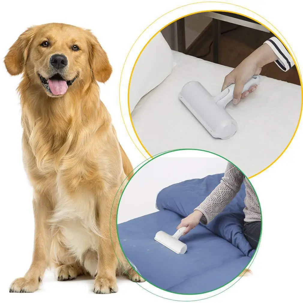 

roller dog hair Pet Hair Remover Sofa Clothes Lint Cleaning Brush Reusable Dog Cat Fur Roller, Biue/red