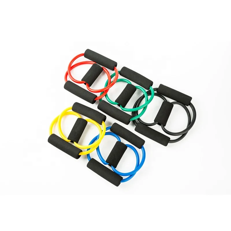 

Resistance Bands Yoga Fitness Resistance 8 Word Chest Expander Rope Workout Muscle Fitness Rubber Elastic Bands for Exercise, Black/blue/red/yellow/green/pink/purple