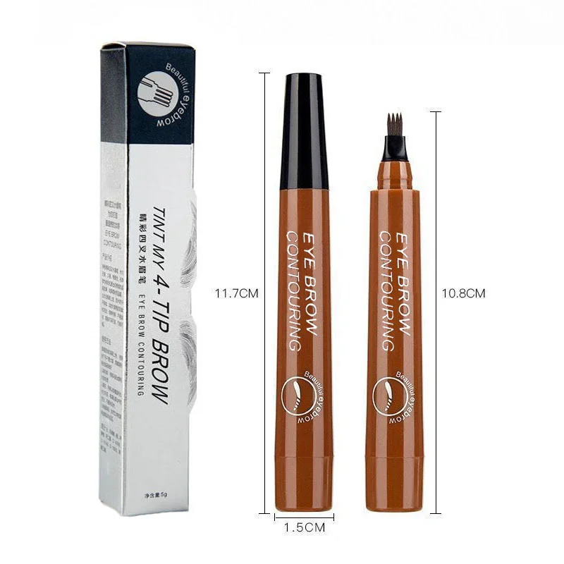 

4 Points Eyebrow Pen 5 Colors Liquid Brow Pencil Dark Brown Microblading Eyebrow Pencil Waterproof Eyebrow Tattoo Pen Cosmetic