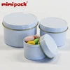 Wholesale Metal White Colored Coated Iron Round Shaped Deep Screw Top Lids Tinplate Cans for Wedding Decorations