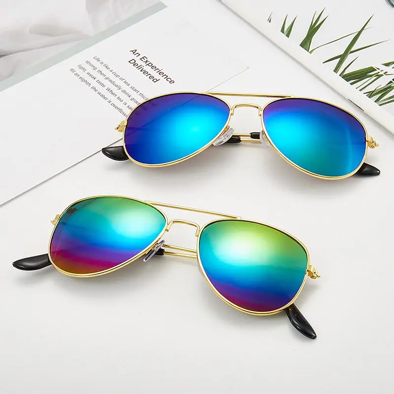 

Hot Sun Glasses Mirror UV400 Classic Pilots Vintage Outdoor Eyewear Color Film Frame Colorful Reflective Sunglasses, 21 colors