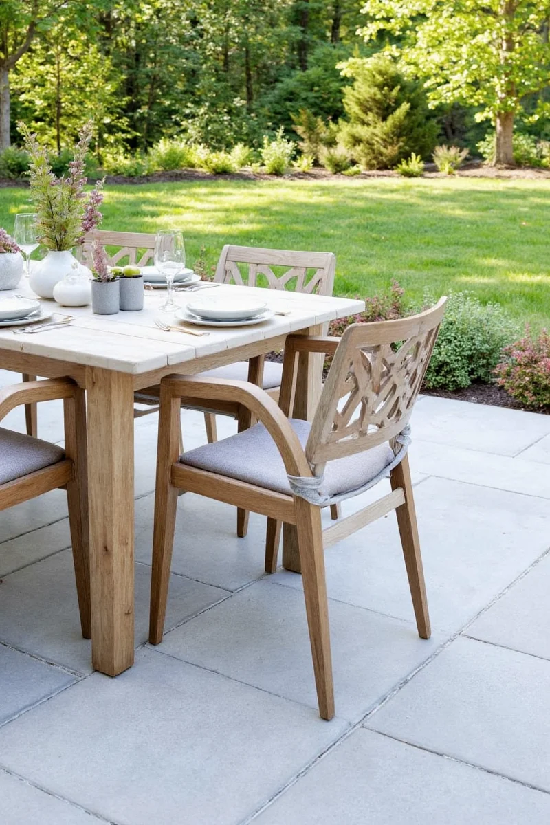 Finished outdoor tiled table
