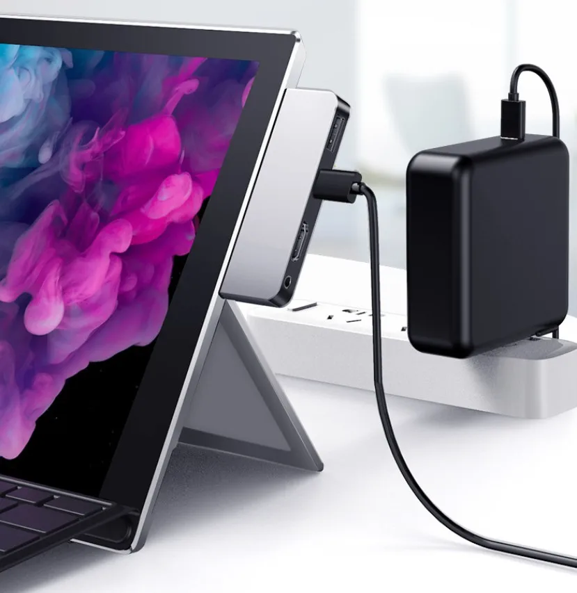 Usb Type C Hub Jack Audio Usb 3.0 Hdtv Adapter For Microsoft Surface Go