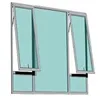Home Windows With Built In Blinds Aluminum Casement Window Lock Handle Heat Insulation