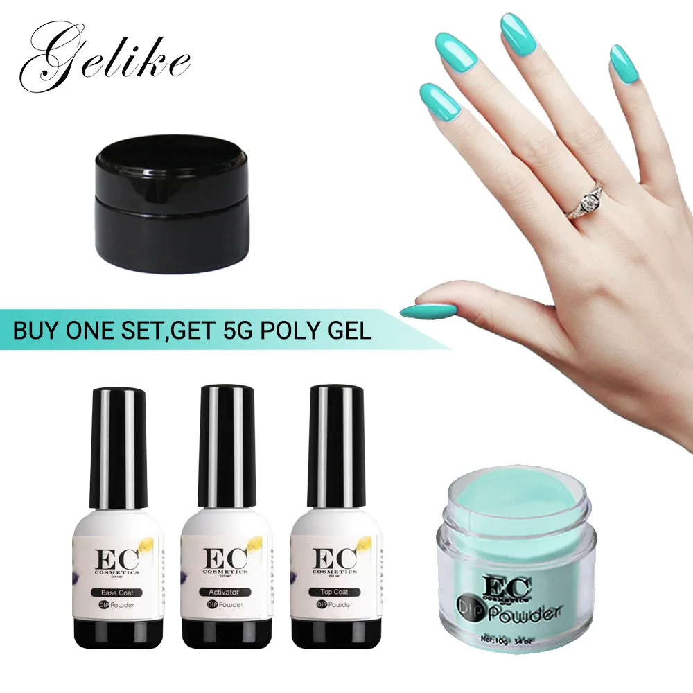 

EC cosmetics oem cheap gel polish match white pink gray green color dip nail system starter kit acrylic nail powder bulk sets
