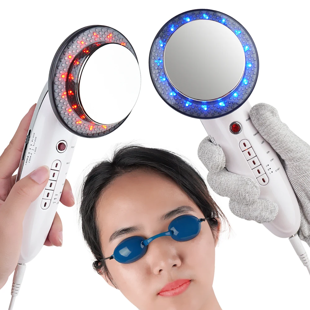 

hot selling portable hand held home use ultrasonic ems body led slimming device 6 in 1