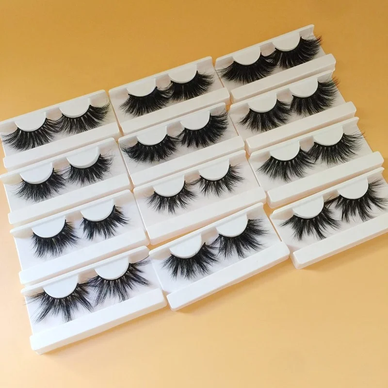 

cruelty free 3D Mink eyelashes vendor 22mm 25mm 27mm 28mm 30mm 5D Mink strip lashes with custom eyelash packaging, Natural black