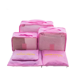 Hot 6PCS/Set Lightweight Outdoor Packing Cubes Waterproof Compression Pouch Luggage Organizer Travel Laundry Storage Bag