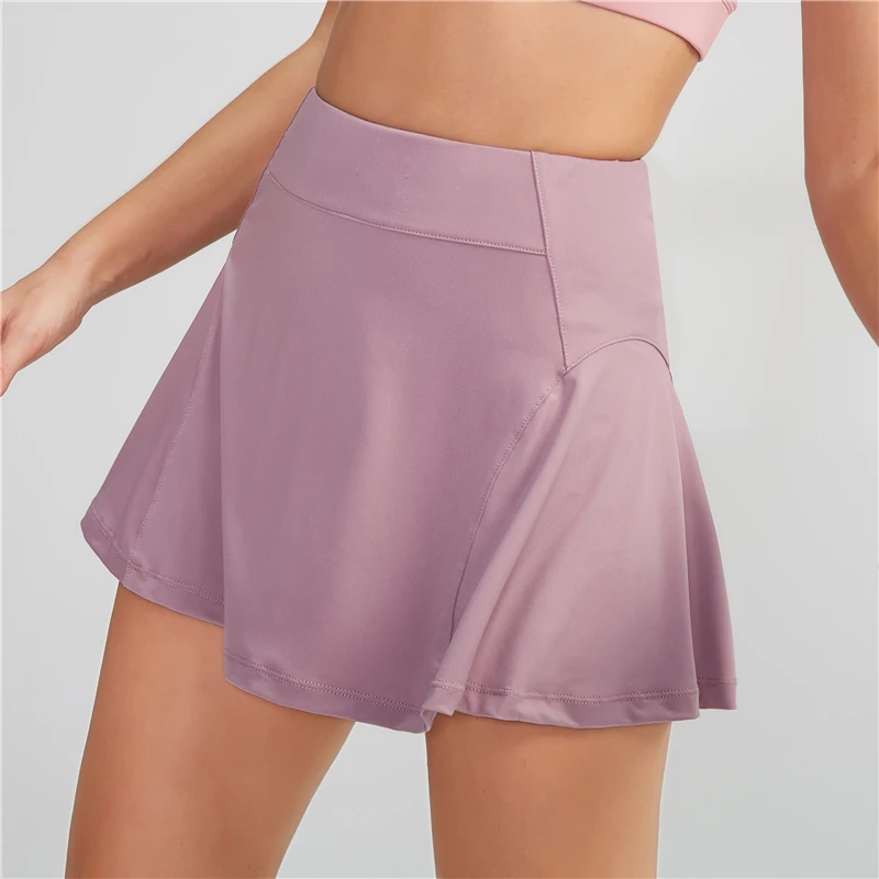 

Hot Sale Plus Size Polyester Ruffle Pocket Women Tennis Pantskirt Hight Waist Yoga Training Pleated Tennis Skirt