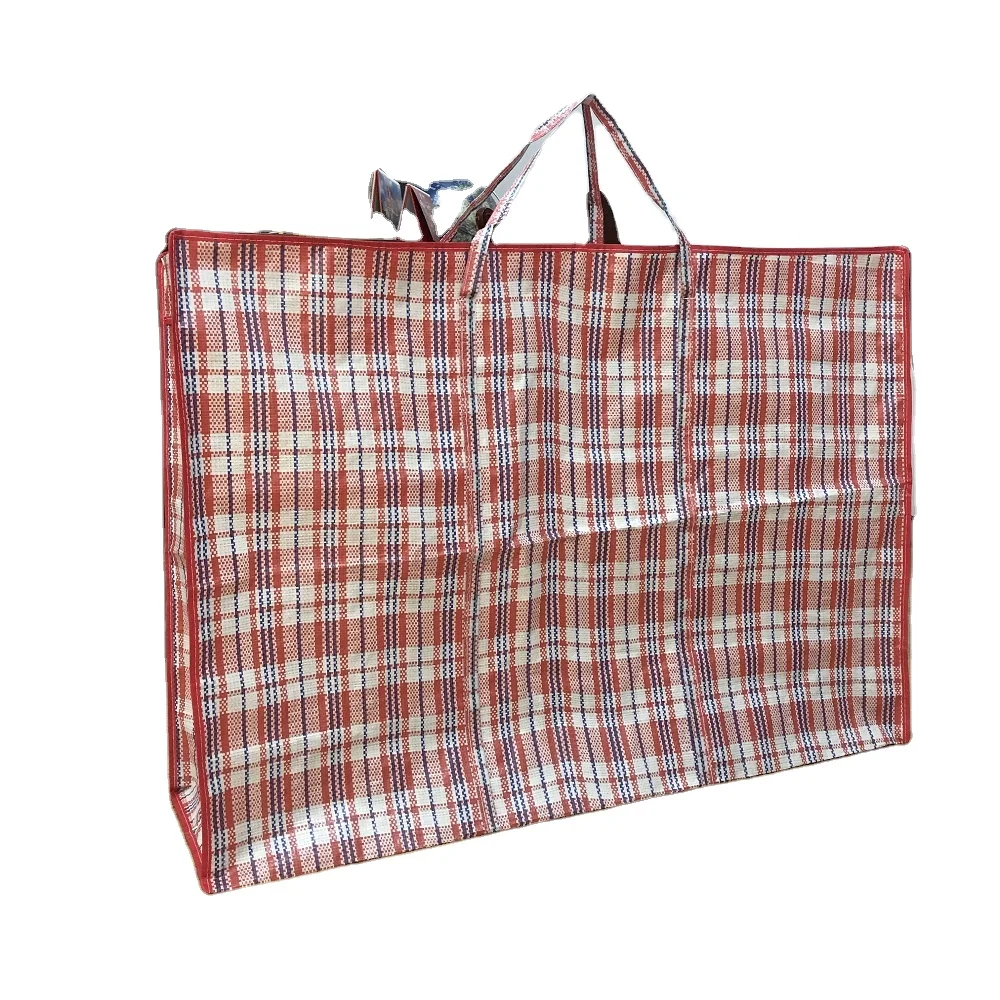 

100x70x30cm large size zipper handle plastic pp woven shopping bag