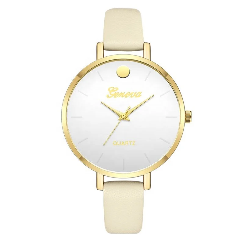 

603 Geneva Brand New Women Watch Fashion Wristwatch Ultrathin Leather Band Women Watches, 12 colors