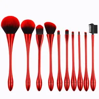 

10pcs Makeup Brushes Set Blue Rose Red Plastic Handle Powder Eyeliner Lip Brush Kit Women Beauty Face Cosmetic Brushes