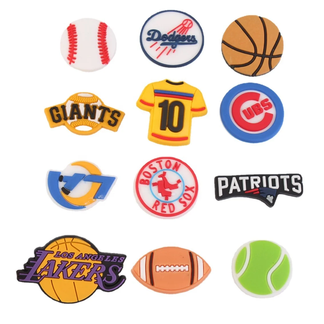 

Sports team soft pvc rubber balls shoe lace charms for clog shoes decoration custom charms for wholesale, As picture