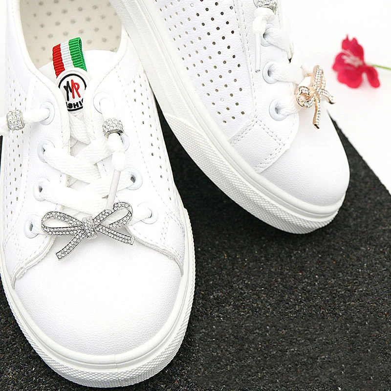 Rhinestone Crown Heart Bows Shape Shoelace Charms For Personalize