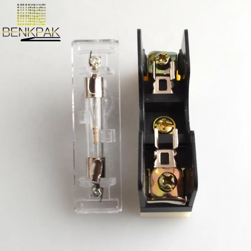 35mm Din Rail 6x30mm Glass Fuse Holder Single Guide Fuse Box With 10a