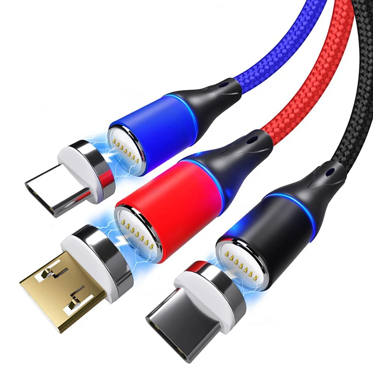 Free Shipping Mobile USB Data Cable Wdibetter 3A Strong Magnetic Fast Charging Data Sync Cable For IOS/Android/USB C