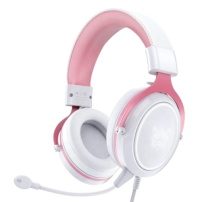 

ONIKUMA X10 White Pink Gaming Headset Audifonos Gamer Headphones With Microphone For Laptop