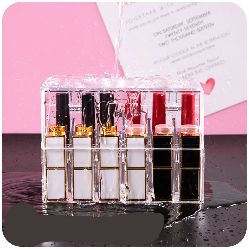 

Fast Shipping Makeup Lipsticks Holder Cosmetic Organizer Receptacle Acrylic Storage Box