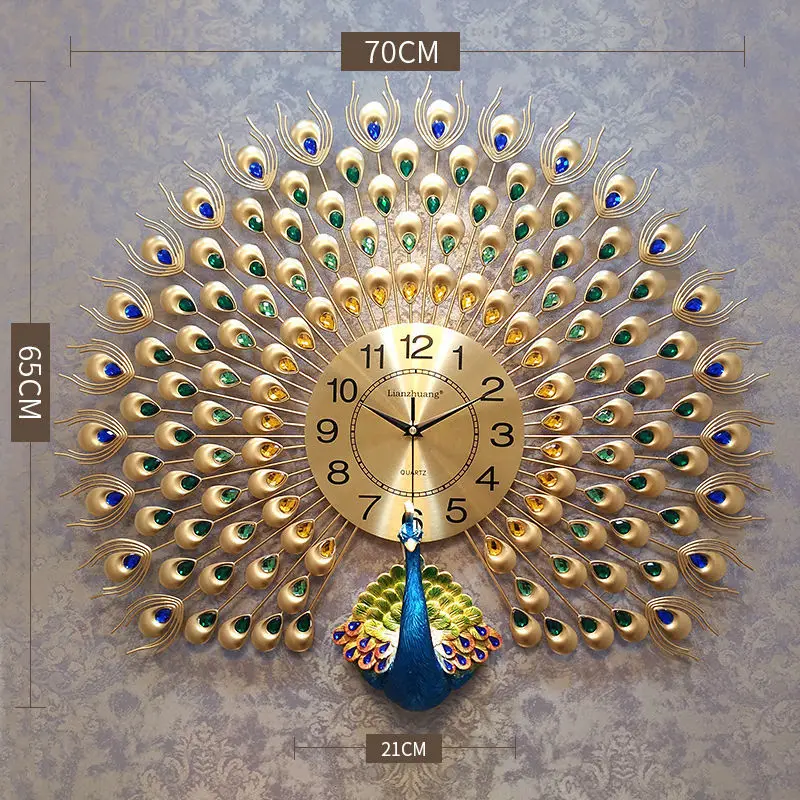 

Modern fashion entrance living room silent clock light luxury wall art creative iron animal wall clock