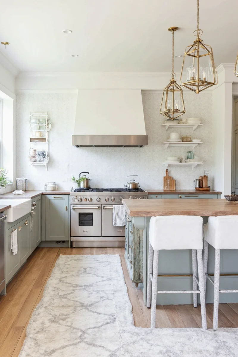 Kitchen with framed family photos