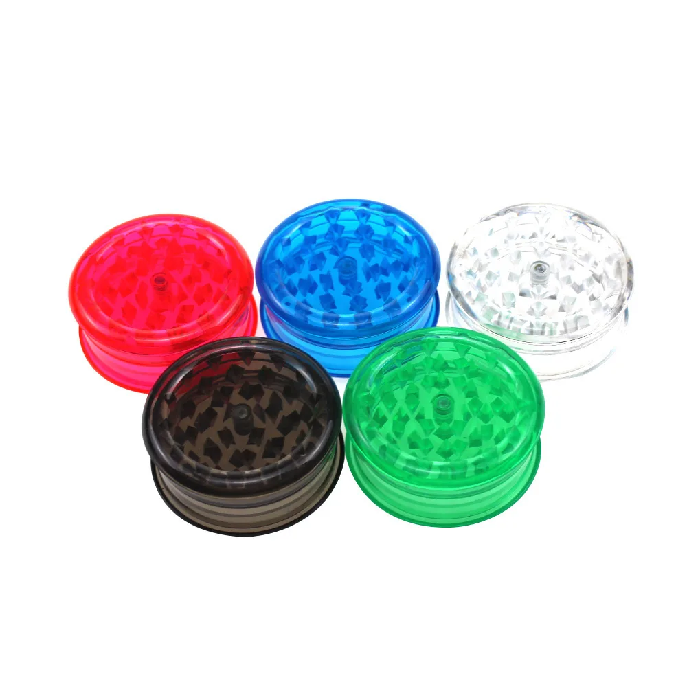 

Wholesale Plastic Manual Herb Grinder Tobacco Accessories Transparent Board Three Layers 60Mm Smoking Accessories Herb Grinder