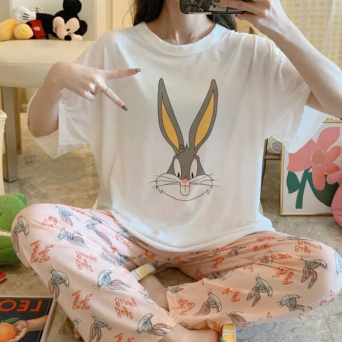 

Autumn pajamas girl long sleeve pants sweet and lovely cartoon Korean version of home wear set, 12 colors as photo