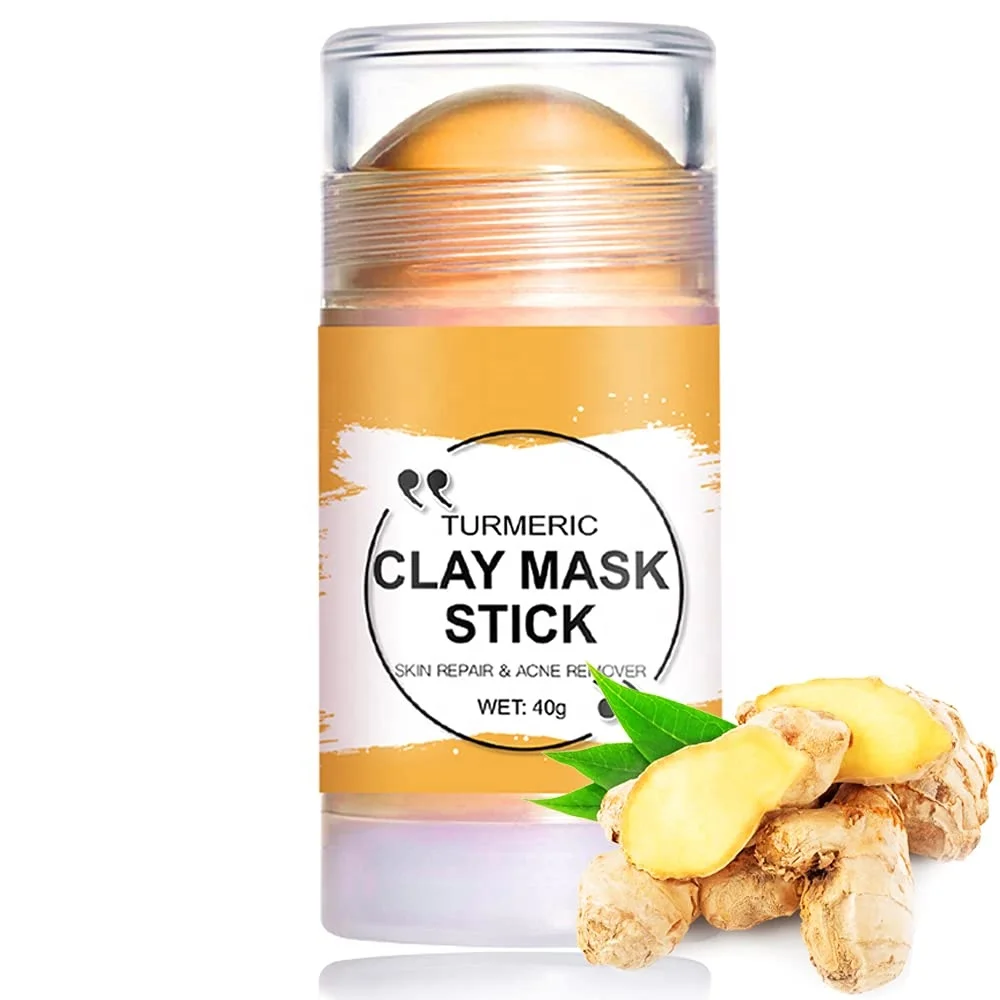 

Private Label Tumeric Clay Stick Face Mask Deep Cleaning Green Tea Cleansing Solid Mask Korean Vitamin C Turmeric Clay Mask