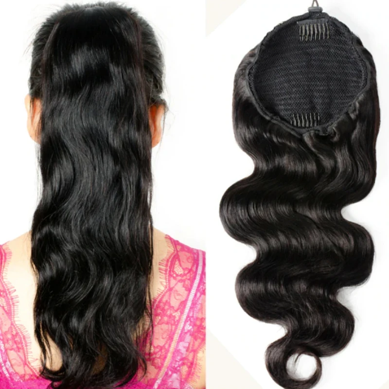 

Letsfly Wholesale Vendors Ponytails Hair Wigs Drawstring Silky Straight Remy Human Hair Extension 10pcs/lot Bulk Buy