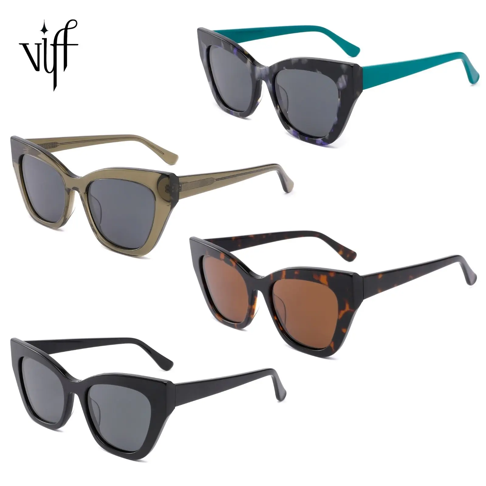 

VIFF FG1226 OEM Logo Italian High Quality Handmade Fashion Luxury Mazzucchelli Acetate Sunglasses