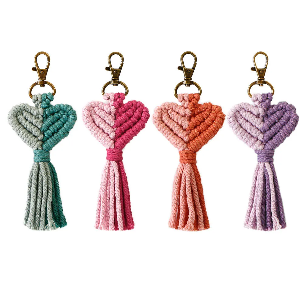 

Valentine's Day Gifts Bohemia Cotton Tassel Charm Pendant Keychain, 4 colors