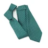 Fashion Trend Green Mens Hot Sale Digital Printing Necktie High Quality Pull Ring Geometric Tie Custom Logo Ties in Silk