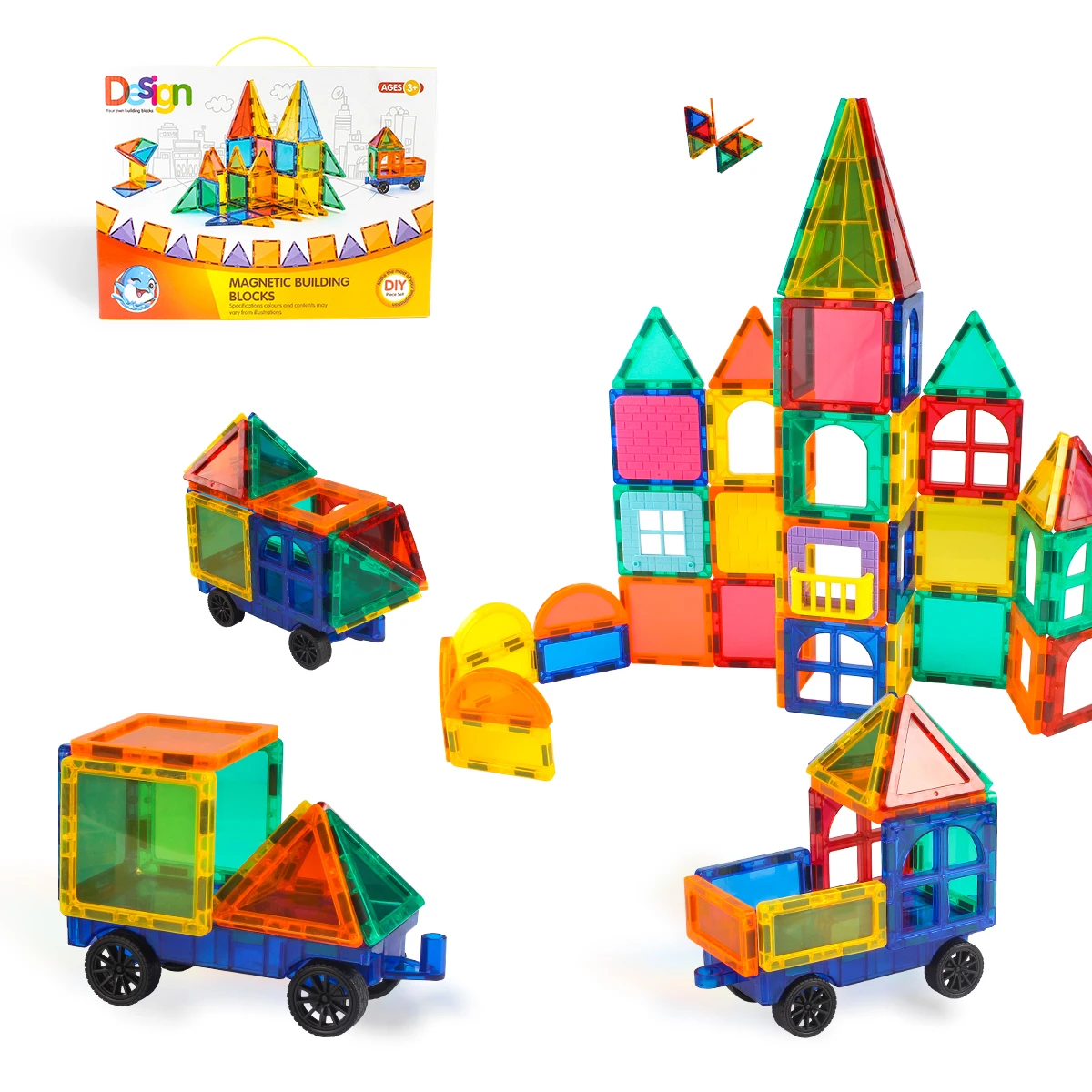 
53pcs Magnetic Tile Paly Set Block Magnetic Building Block Toy Sets Educational Toys 