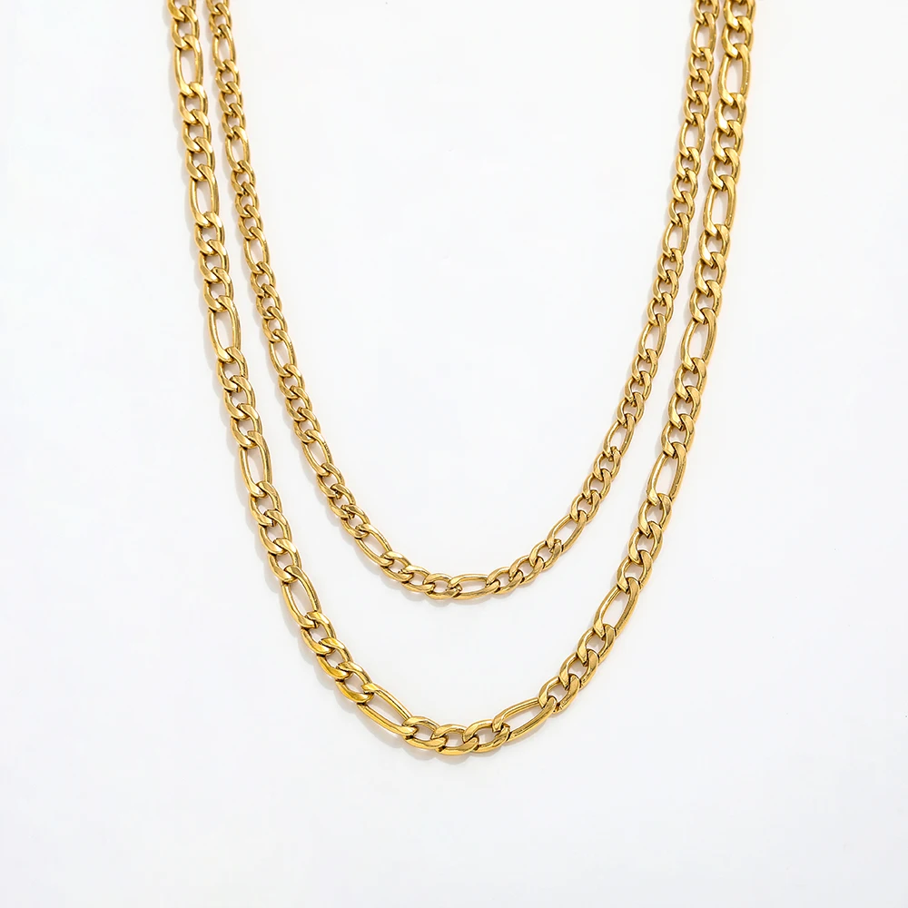 JOOLIM Stainless Steel Link Chain Layer Necklace for Women Streetwear Necklace