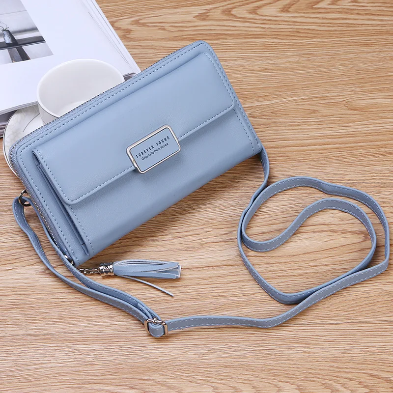 

New Designer Clutch Purse One Shoulder Long Wallet Credit Card Holder Leather Women Wallet Crossbody Purses Handbags, 8 colors available