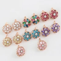 

98251 xuping elegant flower shape earring, multicolor stone earring, rainbow stone earring for women