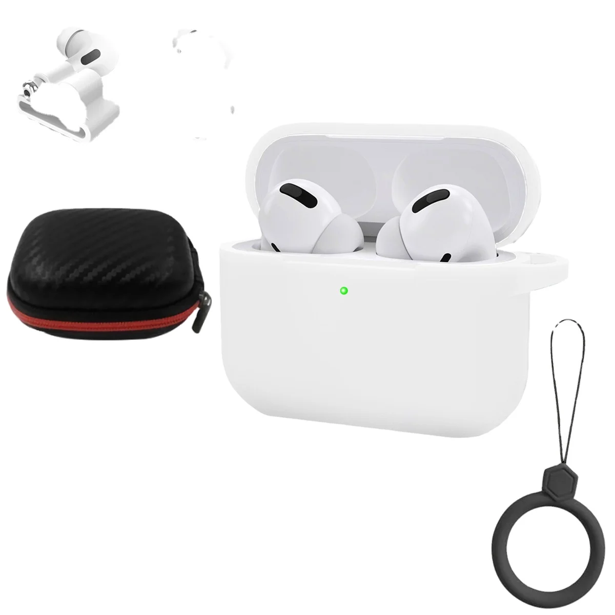 

High quality custom logo solid color silicon protective earphone case for OEM, Gradient powder, gradient black, gradient blue, gradient purple,