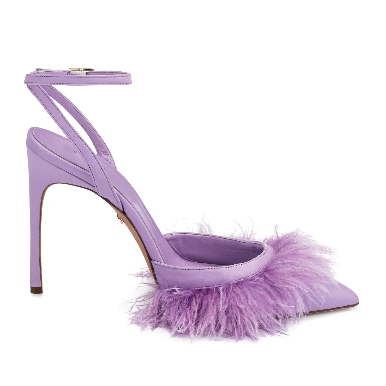 

Anmairon Spring Collections 2022 Pointy Feather Slingback Women Mary Jane Pumps, Lilac/white