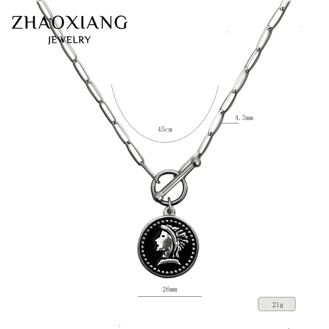 

Choker Necklaces For Women Charms For Jewelry Making Vintage Coin Religious Chain Stainless Steel Accessories