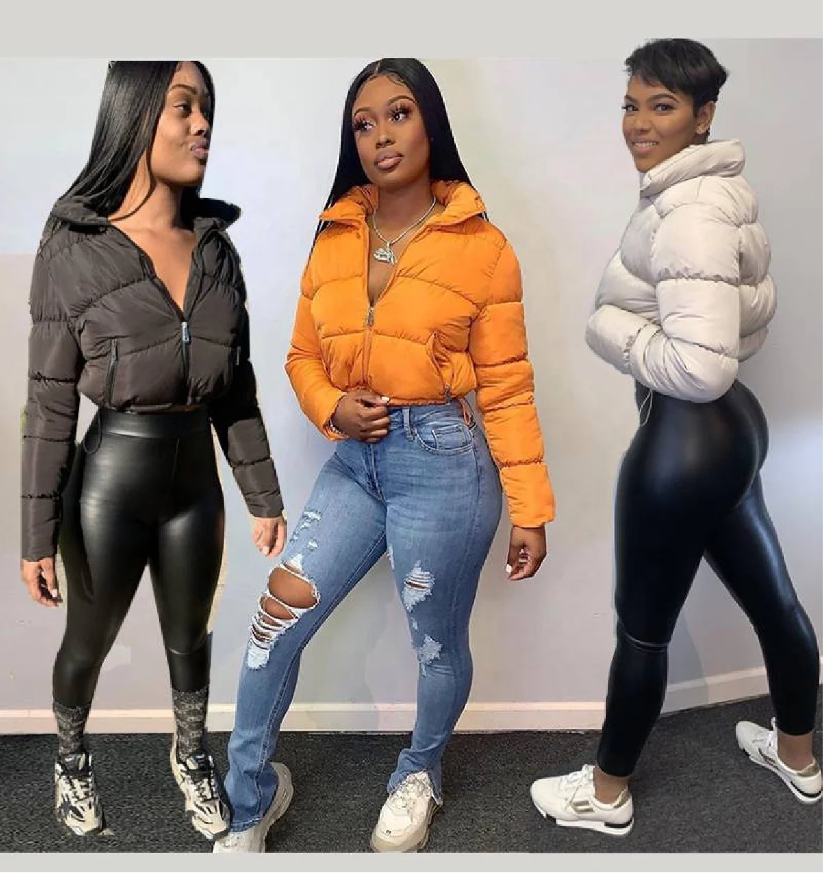 

2022 Women Puffer Bubble Crop Coats Puff Ladies Jackets Coats Women Down Coats Plus Size Women Winter Fashion Girls' Jackets, Picture