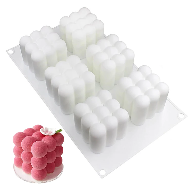 

Amazon Top Seller 2021 Product Party Wedding Cake Decorating Cake Tools 6 Cube Silicone Cake Mold 3D Cube Silicone Mousse Mold