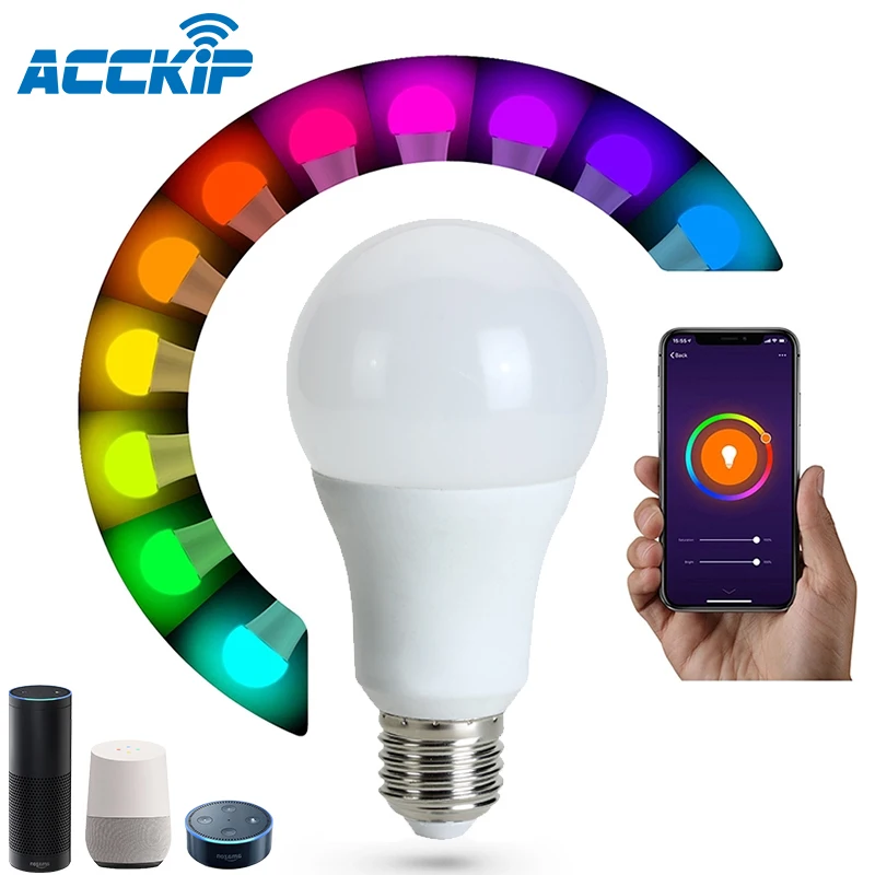 Anpu Wifi Wireless Controlled E27 RGB Smart Led Light Bulb Can Work With Alexa Echo With Ce Rohs
