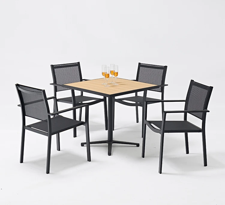 American Style Stock Outdoor Furniture Square Wooden Garden Dining Table Set.jpg
