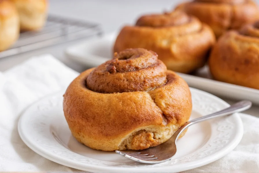 Step-by-step visual guide showing properly rolled cinnamon bun dough with even cinnamon sugar distribution