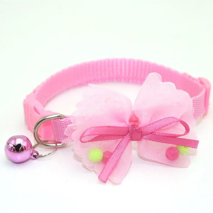 

Wholesale Nylon Adjustable Butterfly Bowtie Lovely and Cute Breakaway Collar with Bell for Small Pets