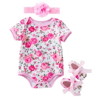 

New baby onesie summer short sleeved floral romper baby clothes children's wear infants rompers newborn baby clothes